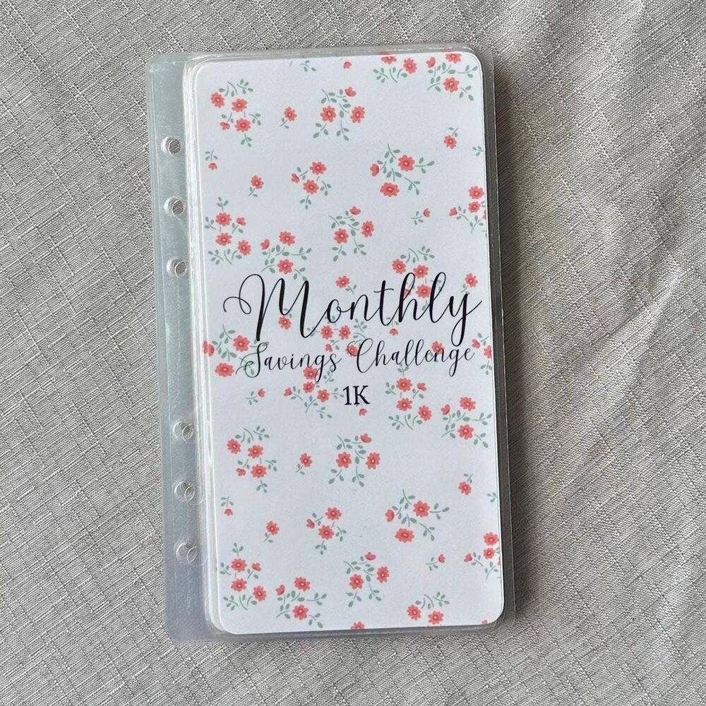 12 Month Savings Challenge | Laminated Cash Stuffing Tracker | Reusable Budget B